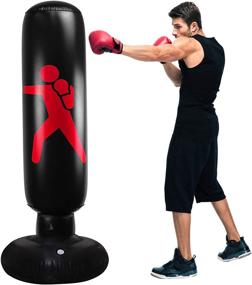 img 4 attached to 🎅 Big 63-Inch Christmas Inflatable Punching Bag: Fun Fitness Boxing Bag for Kids, MMA Training, Karaoke. Shop Now!