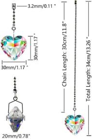 img 3 attached to 💎 Hyamass Crystal Heart Prisms Pendant Ceiling Fan Pull Chain Extender - 2pcs AB Color with Ball Chain Connector