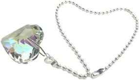 img 2 attached to 💎 Hyamass Crystal Heart Prisms Pendant Ceiling Fan Pull Chain Extender - 2pcs AB Color with Ball Chain Connector