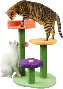 img 3 attached to 🌿 Affenlaskan Natural Sisal Flower Cat Tree with Scratching Post and Climbing Activity - Perfect for Indoor Cats, Kittens and Small Felines