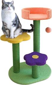 img 4 attached to 🌿 Affenlaskan Natural Sisal Flower Cat Tree with Scratching Post and Climbing Activity - Perfect for Indoor Cats, Kittens and Small Felines