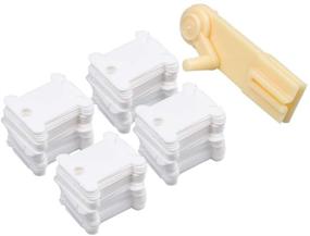 img 4 attached to 🧵 OnePine Plastic Floss Bobbins 120 Pieces: White Cross-Stitch Thread Holder with Floss Winder for Embroidery FOSS Organizer and DIY Sewing Storage Thread Organizer