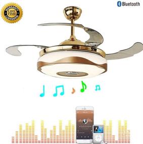 img 3 attached to 🌀 42 Inch Ceiling Fans with Lights and Remote Control, Retractable Chandelier Fan Lighting with Bluetooth Speaker to Play Music, 7 Colorful Dimmable Fixture for Living/Dining Room - 36W