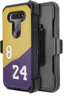 📱 customerfirst belt clip holster cell phone case for lg k51 / lg q51 with built-in screen protector - heavy duty hybrid shockproof bumper case with kickstand (size 24) logo