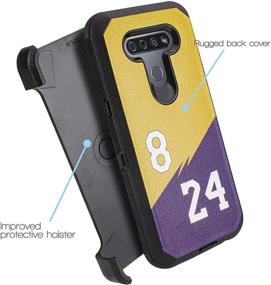 img 3 attached to 📱 Customerfirst Belt Clip Holster Cell Phone Case for LG K51 / LG Q51 with Built-in Screen Protector - Heavy Duty Hybrid Shockproof Bumper Case with Kickstand (Size 24)