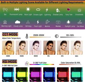 img 1 attached to 🎥 Портативный RGB светодиодный видео-свет с штативом - полноцветный камерный свет с питанием от USB для видеоконференций, фотографии, зум-звонков и видеозаписи - регулируемая 2500-8500K панель освещения RGB.