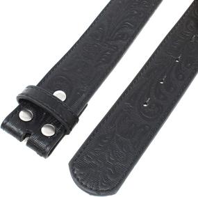 img 2 attached to 🤠 Western Brown Leather Accessories and Belts with Embossed Scrollwork for Men