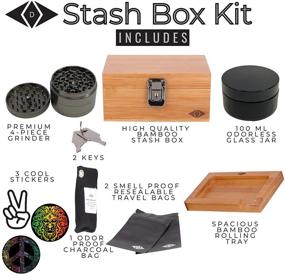 img 3 attached to 🎋 Ultimate Premium Stash Box Kit: Lock, Bamboo Rolling Tray, UV Smell Proof Jar, Grinder, Charcoal Bag & More!