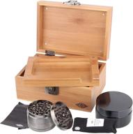 🎋 ultimate premium stash box kit: lock, bamboo rolling tray, uv smell proof jar, grinder, charcoal bag & more! logo