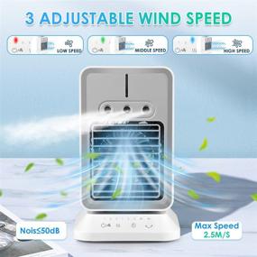 img 2 attached to 🌀 YiimDaifun Portable Air Conditioner: Rechargeable Atomization Fan with 90° Oscillation, 2-4H Timer - Cool Breeze Personal Space Cooler for Rooms, Offices, Campers