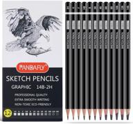 🖌️ pandafly professional drawing sketching pencil set - 12 pieces art drawing graphite pencils: perfect for artists of all levels - sketching, shading, and creating stunning artwork logo