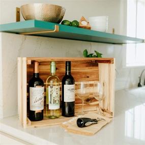 img 1 attached to 🍾 Spacious Wood Wine Crate for Holding and Displaying up to Twelve Wine Bottles