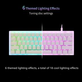 img 1 attached to Womier K61 - 60% Hot Swappable Mechanical Keyboard, Gateron Blue Switch, Dual RGB Backlit, Compact 61 Keys for PC PS4 Xbox (White)