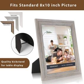 img 3 attached to 🖼️ Set of 3 Distressed Gray 8x10 Picture Frames - Rustic Weathered Design with High Definition Glass for Tabletop or Wall Hanging - Farmhouse Wood Grain Finish