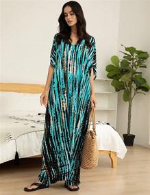 img 1 attached to 👗 Women's Beach Kaftan Dress: Plus Size Bathing Suit Cover Ups with Short Sleeves - Bsubseach