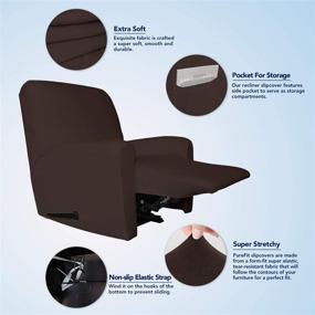 img 2 attached to 🪑 PureFit Super Stretch Chair Sofa Slipcover with Pocket – Non Slip Spandex Couch Cover, Washable Furniture Protector for Kids and Pets, Recliner, Chocolate