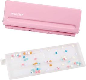 img 2 attached to 🔍 WORKLION Adjustable 6 Hole Punch: Efficient Metal Six Hole Puncher for Planners and 6-Ring Binders - A4 / A5 / A6 Compatibility with 6 Sheet Capacity - Stylish Pink Design