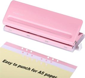 img 4 attached to 🔍 WORKLION Adjustable 6 Hole Punch: Efficient Metal Six Hole Puncher for Planners and 6-Ring Binders - A4 / A5 / A6 Compatibility with 6 Sheet Capacity - Stylish Pink Design