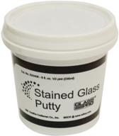 🔳 ready-to-use glass pro stained glass lead cement putty black - 1/2 pint (1 lb) logo
