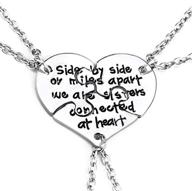 🔗 3 pcs best friends forever engraved necklace set: broken heart charm pendant bff friendship necklace logo