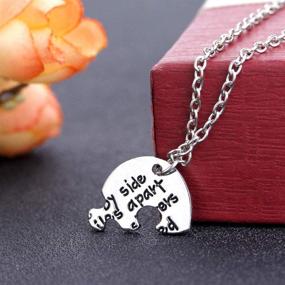 img 1 attached to 🔗 3 Pcs Best Friends Forever Engraved Necklace Set: Broken Heart Charm Pendant BFF Friendship Necklace