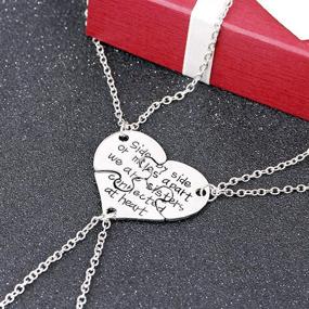 img 2 attached to 🔗 3 Pcs Best Friends Forever Engraved Necklace Set: Broken Heart Charm Pendant BFF Friendship Necklace