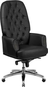 img 3 attached to 💺 Optimize your office space with the Flash Furniture High Back Traditional Tufted Black LeatherSoft Multifunction Executive Swivel Ergonomic Office Chair featuring Arms