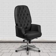 💺 optimize your office space with the flash furniture high back traditional tufted black leathersoft multifunction executive swivel ergonomic office chair featuring arms logo