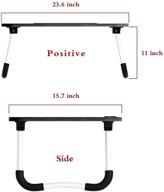 🛌 black foldable bed tray table with notebook stand, cup holder - treasure land laptop desk for reading, writing, couch logo