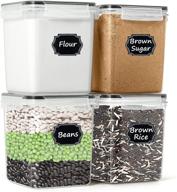 🥣 airtight cereal & dry food storage containers set of 4 - paincco [2.5l /84.5oz], leak proof & bpa free kitchen pantry organization for flour and baking supplies логотип