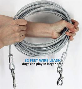 img 1 attached to 🐾 Denniriort Dog Tie Out Stake and Cable 30 ft - Rust-Resistant, Reflective Cable and Heavy-Duty Chrome Plated Stake with Swivel Ring - Ideal for Camping, Outdoor Activities, and Securing Dogs in Yard Ground