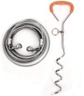 🐾 denniriort dog tie out stake and cable 30 ft - rust-resistant, reflective cable and heavy-duty chrome plated stake with swivel ring - ideal for camping, outdoor activities, and securing dogs in yard ground logo