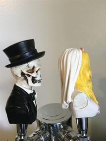 img 1 attached to 👰 Haunted Elegance: Dead Bride and Groom Skull Beer Tap Handle Set - Perfect for Kegerators and Bars