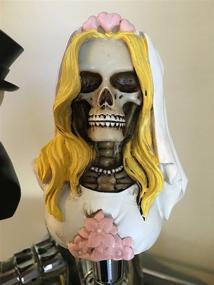 img 2 attached to 👰 Haunted Elegance: Dead Bride and Groom Skull Beer Tap Handle Set - Perfect for Kegerators and Bars