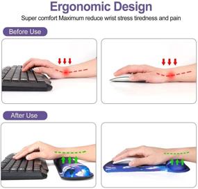 img 2 attached to 🦋 Elevate Your Comfort: Keyboard Wrist Rest Pad and Gel Mouse Pad Set – Art Butterflies | Non-Slip, Ergonomic Support for Easy Typing and Pain Relief