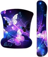 🦋 elevate your comfort: keyboard wrist rest pad and gel mouse pad set – art butterflies | non-slip, ergonomic support for easy typing and pain relief logo