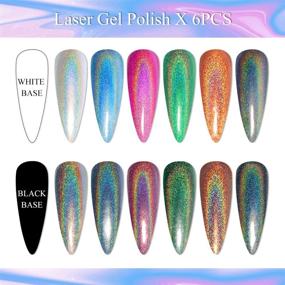 img 2 attached to ✨ MIZHSE Holographic Gel Polish Set - Reflective Glitter Gel Polish with Laser Finish - Galaxy Gloss Nail Lacquer with Iridescent Glitter - Curing Required Unicorn Mirror Effect Nail Gel - Nail Art Pigment for Salon or Home Manicure (12pcs)