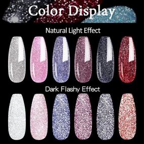 img 3 attached to ✨ MIZHSE Holographic Gel Polish Set - Reflective Glitter Gel Polish with Laser Finish - Galaxy Gloss Nail Lacquer with Iridescent Glitter - Curing Required Unicorn Mirror Effect Nail Gel - Nail Art Pigment for Salon or Home Manicure (12pcs)