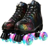 👟 milkyway unisex double row high-top roller skates with lightning pattern for beginners - perfect for women, men, boys, and girls логотип