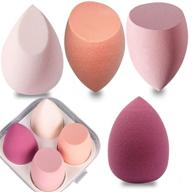 🧽 4-piece set of soft makeup sponges for liquid foundation, creams, and powders, latex-free wet and dry makeup eggs (pink series) logo