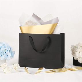 img 3 attached to 🎁 JINMING 12 Large Matte Black Gift Bags for All Occasions - High-Quality Bags with Handles - 13x5x10 Inches