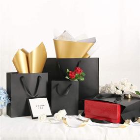 img 2 attached to 🎁 JINMING 12 Large Matte Black Gift Bags for All Occasions - High-Quality Bags with Handles - 13x5x10 Inches