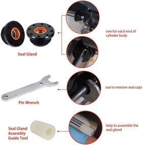 img 2 attached to 🛠️ E-Cowlboy HS5157 Front Mount Hydraulic Steering Cylinder Seal Kit with Pin Wrench for HC5340-HC5348, HC5358, HC5365, HC5375, HC5394, HC5445