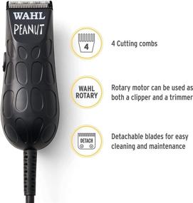 img 3 attached to 🔌 Wahl Professional Black Peanut Hair and Beard Clipper Trimmer - Versatile, High-Performance Rotary Motor for Barbers and Stylists - Model 8655-200