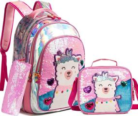 img 4 attached to 🦄 Unleash Your Style with the Glitter Lightweight Unicorn Reversible Backpack