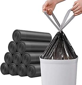 img 2 attached to 🗑️ Thicken RONYMARX Trash Bag Drawstring Garbage Bags - Bathroom Trash Can Liners for Home Kitchen and Bedroom, 50 Counts, 4-6 Gallon (BLACK)