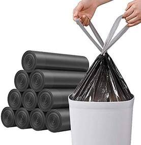 img 1 attached to 🗑️ Thicken RONYMARX Trash Bag Drawstring Garbage Bags - Bathroom Trash Can Liners for Home Kitchen and Bedroom, 50 Counts, 4-6 Gallon (BLACK)