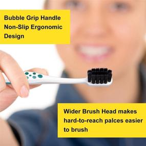 img 1 attached to 🦷 Extra Soft Toothbrush Set for Sensitive Teeth & Braces - Wide Head & Activated Charcoal Bristles (4PCS)