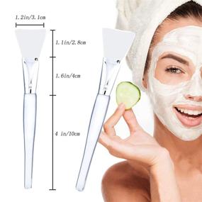 img 1 attached to 🧖 10-Piece Silicone Face Mask Brush Set: Soft Facial Applicator Brushes for Mud Masks, Charcoal Mixed Masks, and Body Butter - Beauty Tools