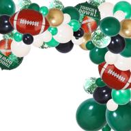 🎈 101-piece football balloons arch garland kit: ideal sport theme birthday party decors for kids, boys & teenagers - green latex & mylar balloon bouquet логотип